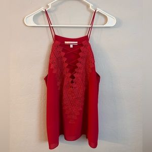 WAYF Posie Lace Trim Deep V Cami Blouse